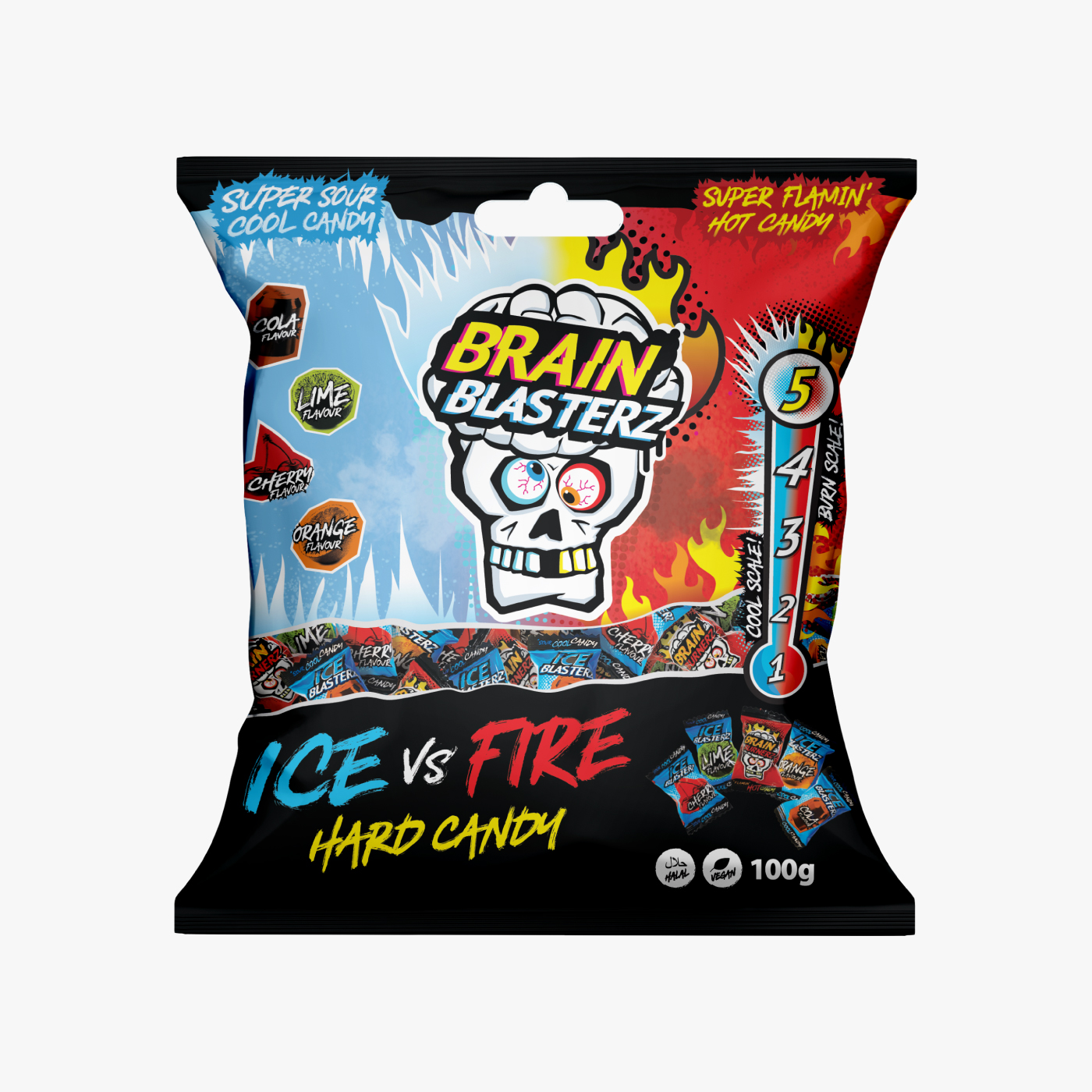 Brain Blasterz Ice VS Fire Hard Candy - 100g