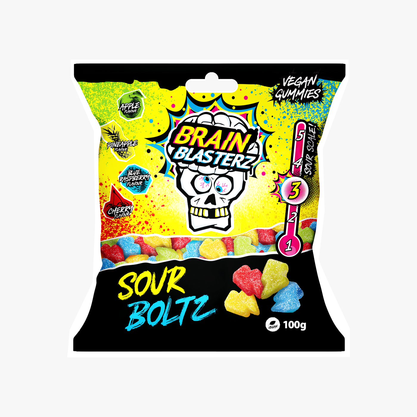 Brain Blasterz Sour Gummy Boltz - 100g