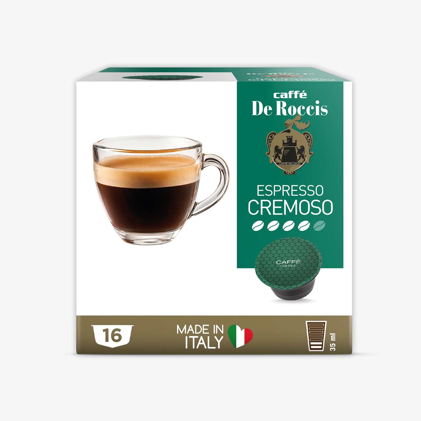 De Roccis DG Cremoso Coffee - 16 Capsules