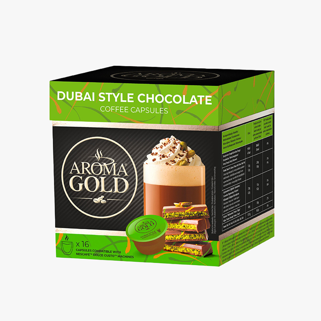 Aroma Gold DG Coffee Capsules Dubai Style Chocolate - 16 Capsules