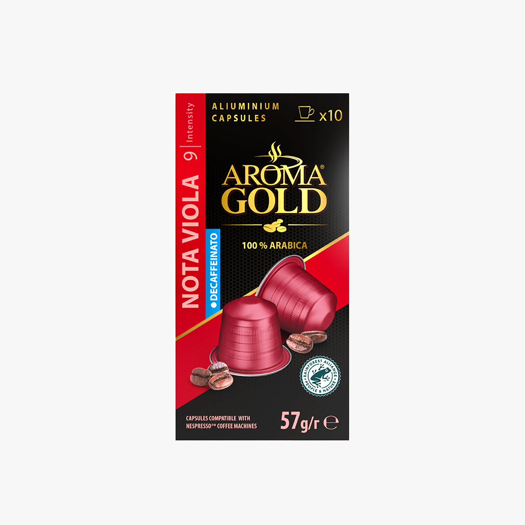 Aroma Gold Nespresso Coffee Capsules Nota Viola Decaf - 10 Capsules