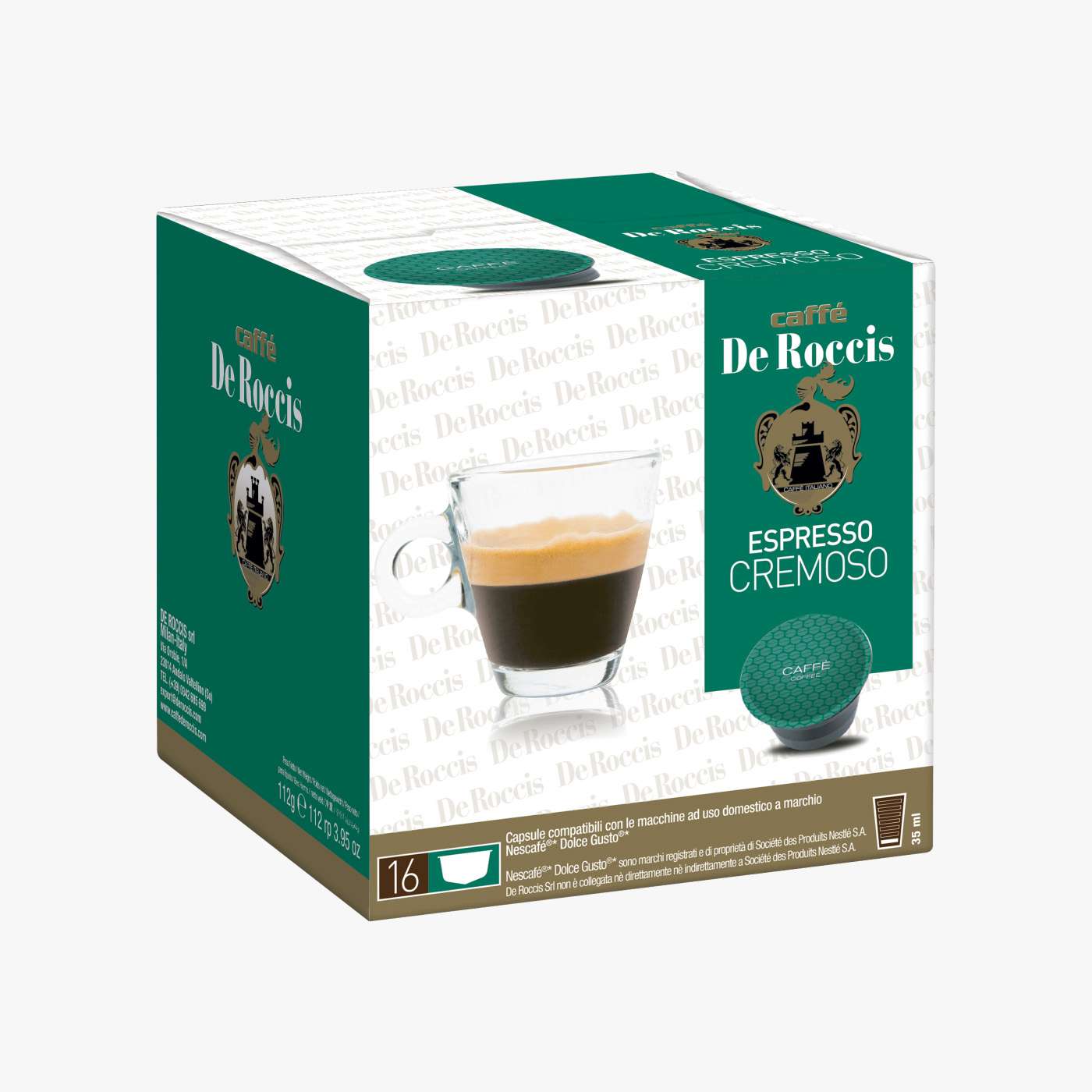De Roccis DG Cremoso Coffee Capsule - 16 Capsules