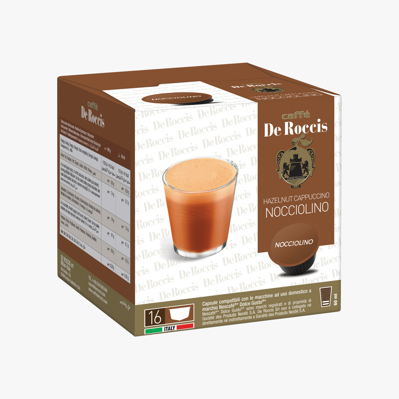 De Roccis Nocciolino Hazelnut - 16 Capsules
