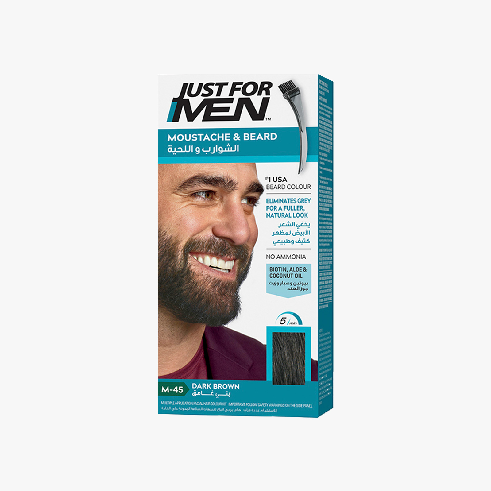Just For Men Shampoo in Dark Brown with Brush
