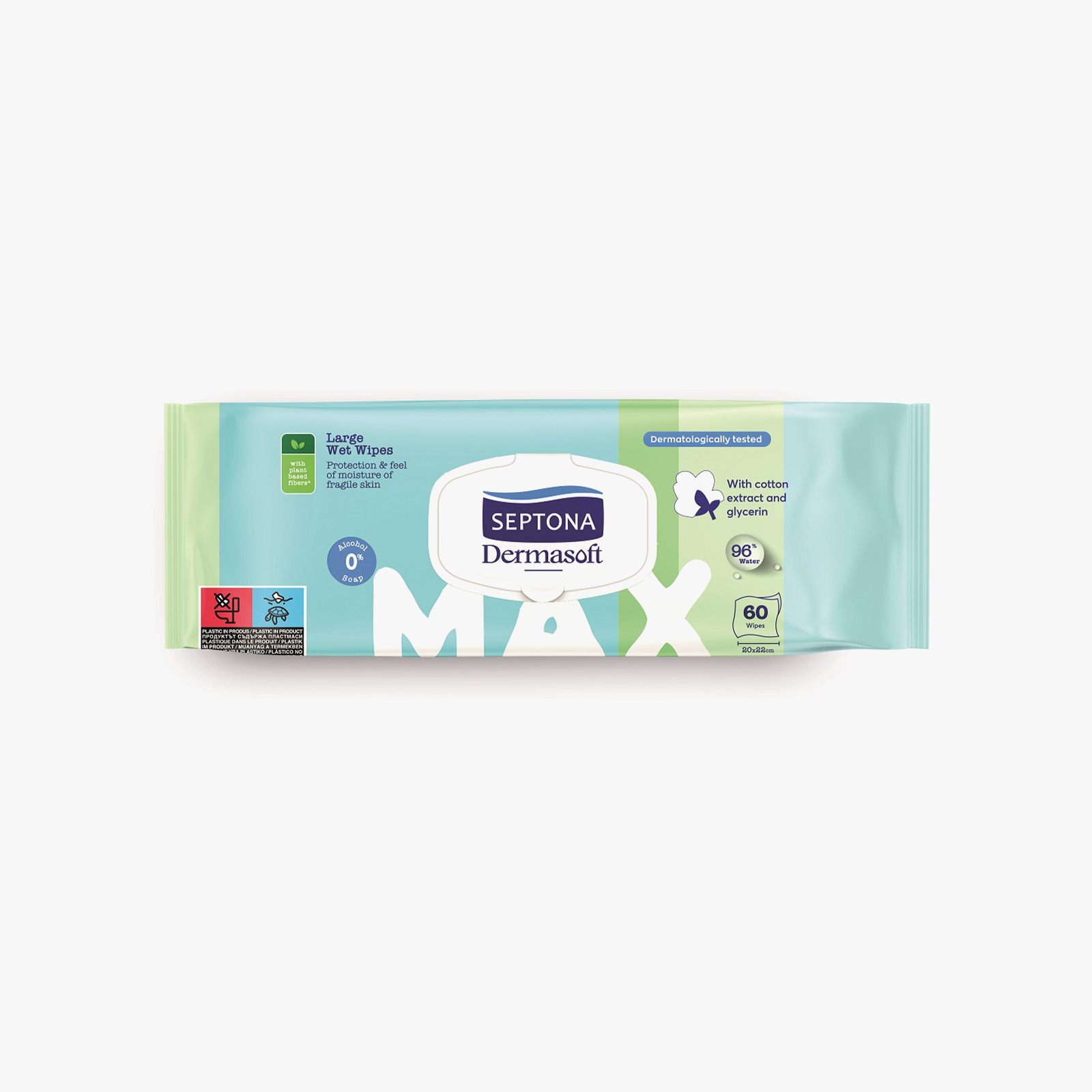 Septona Dermasoft Max Wet Wipes with Glycerin - 60 wipes - Keel