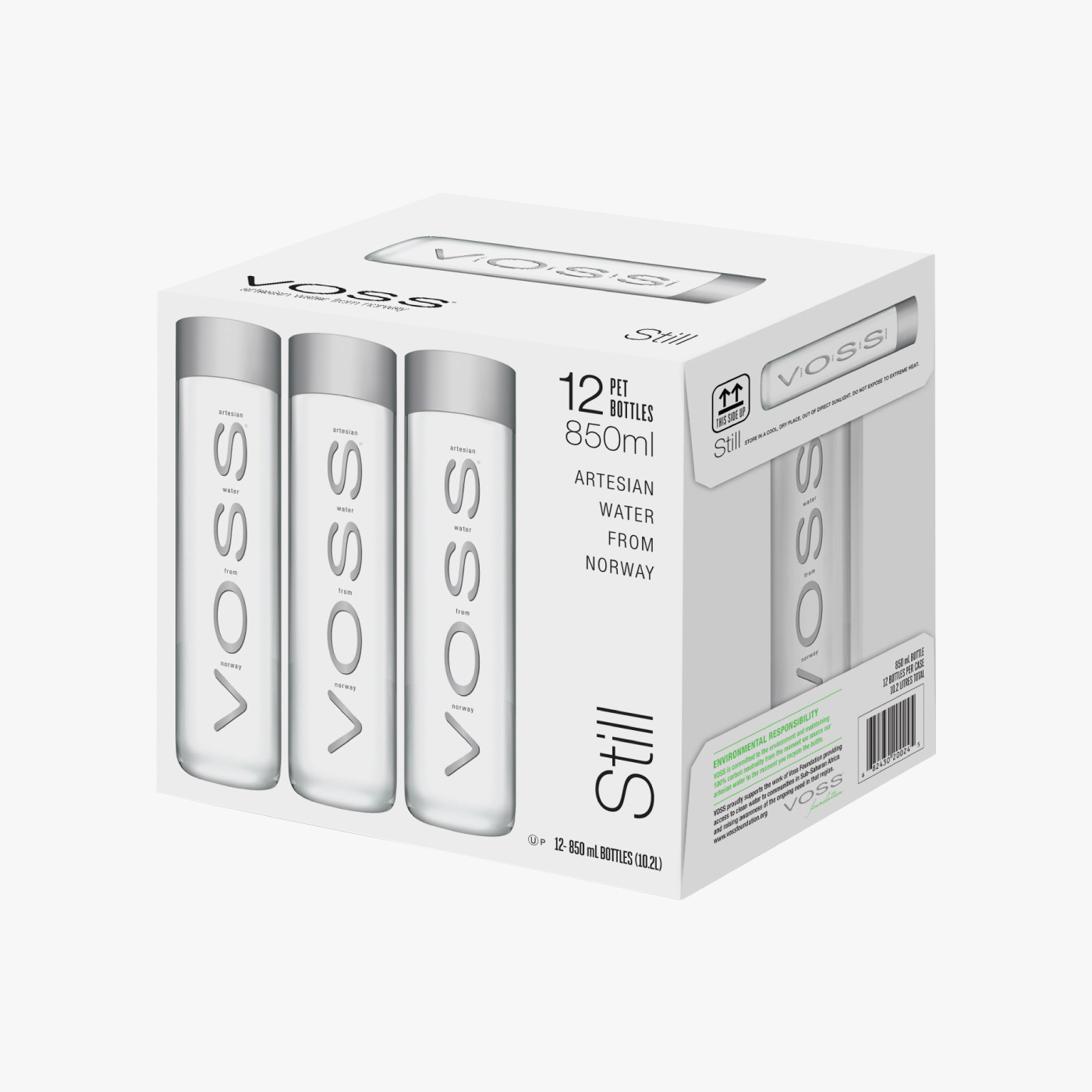 Voss Still Water PET - 850ml  × 12