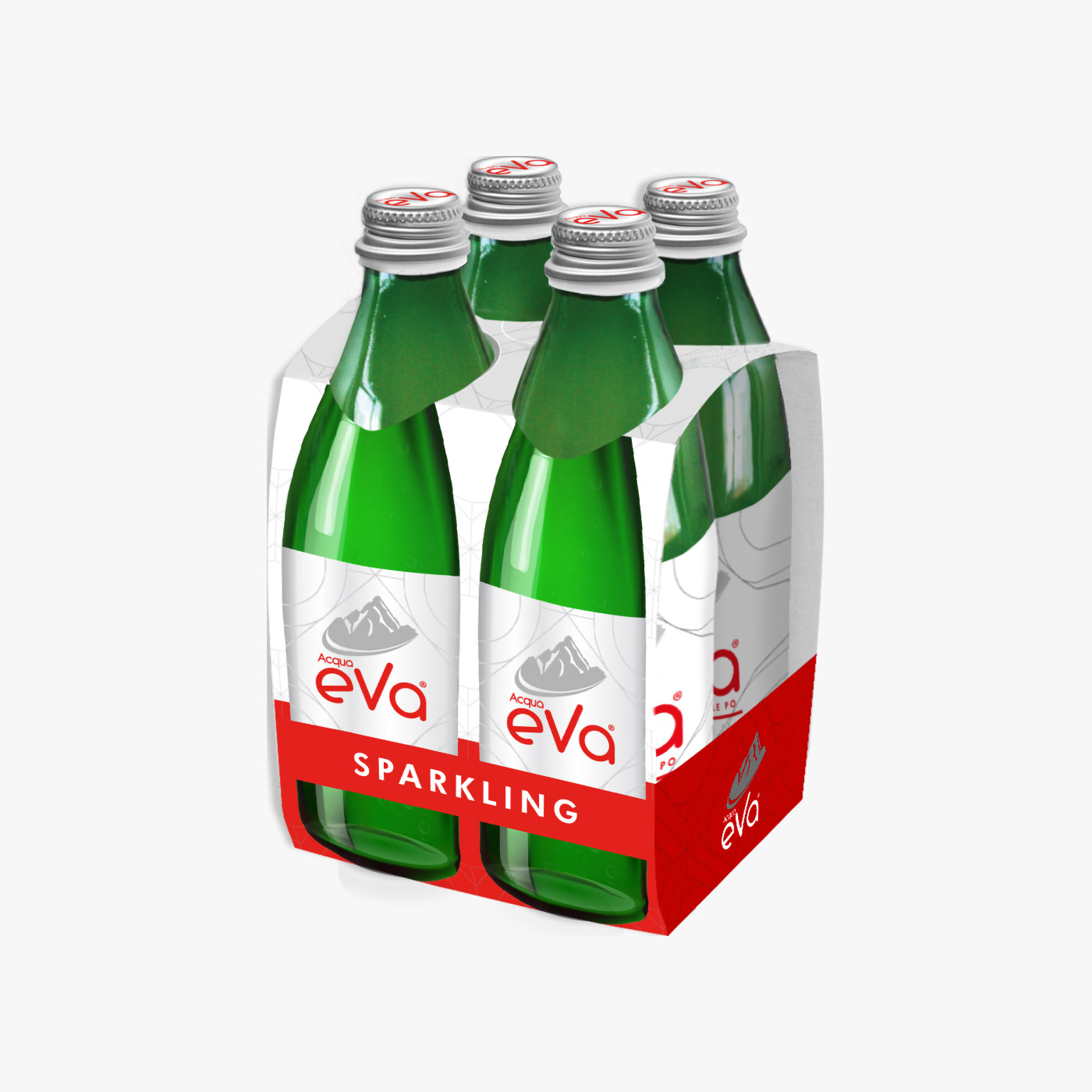Acqua EVA Sparkling Water Glass Bottle - 250ml × 4