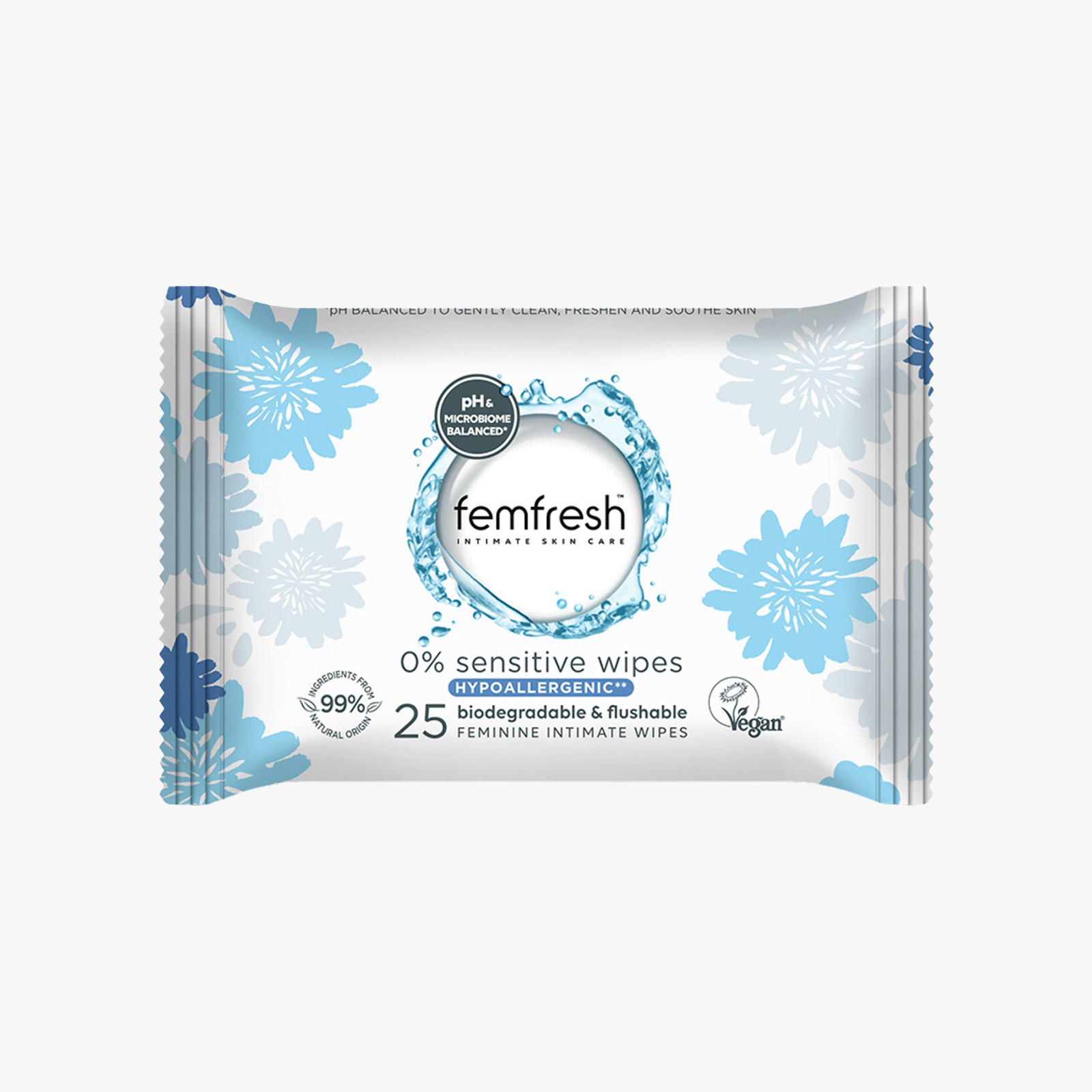 Femfresh Sensitive 0% Biodegradable 25 Wipes